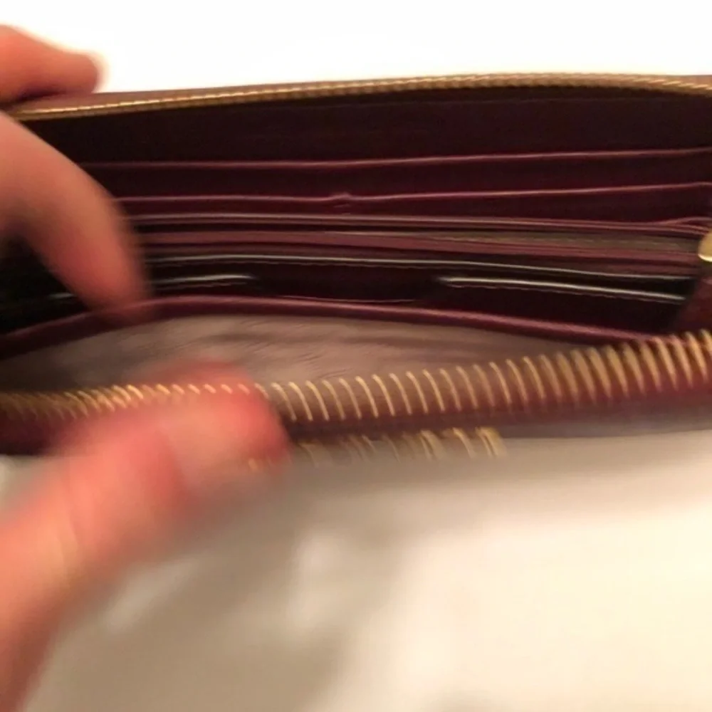 Michael kors burgundy continental zipper wallet